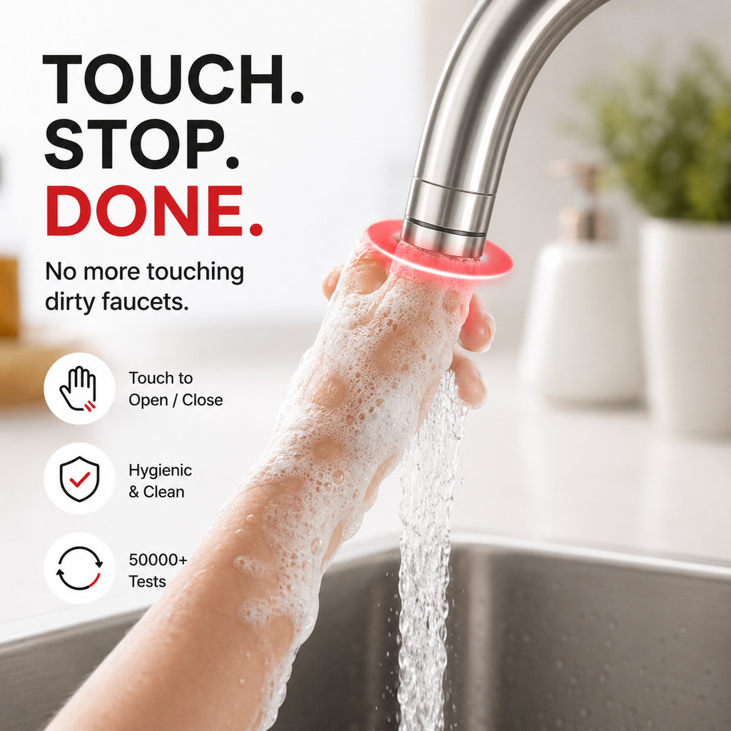 TouchFlow™ Smart Faucet Switch Adapter – One-Touch Water Control