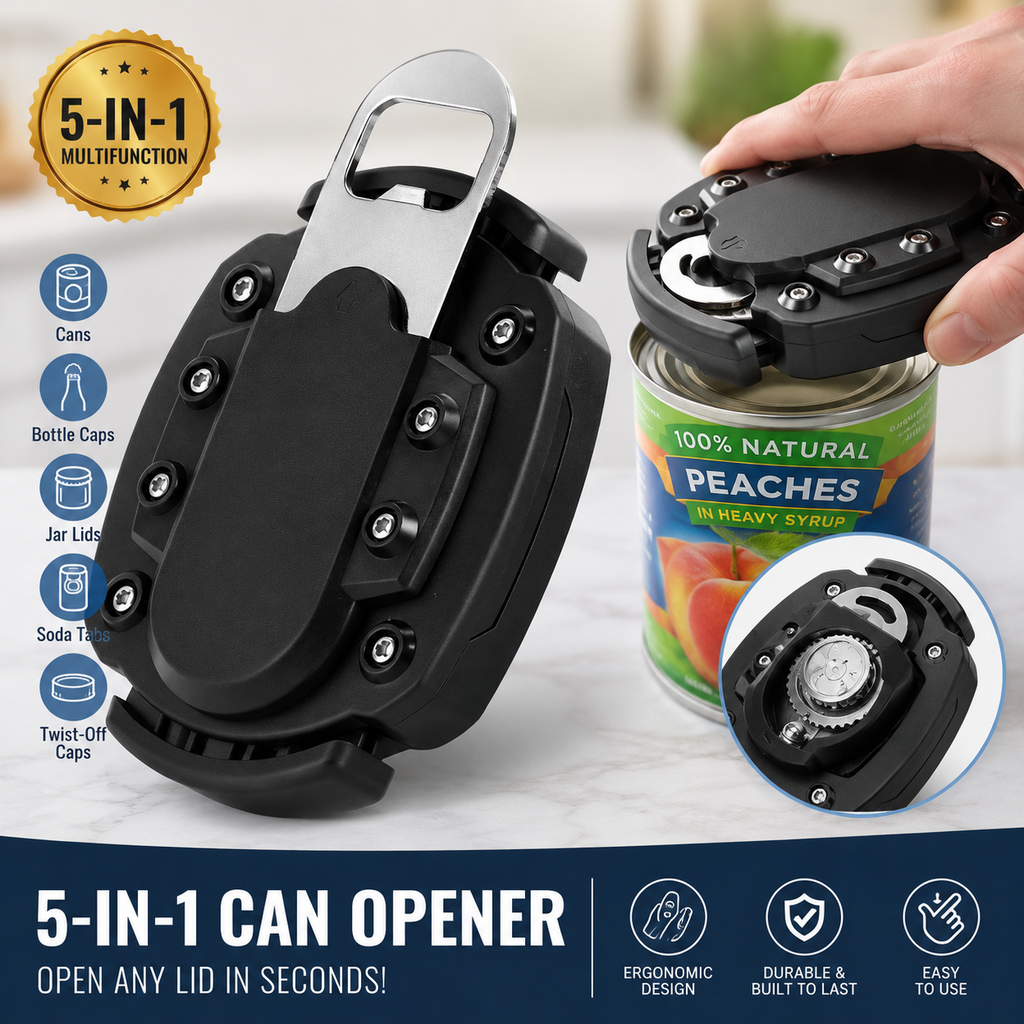 5-in-1 Universal Can & Jar Opener | Effortlessly Open Any Lid