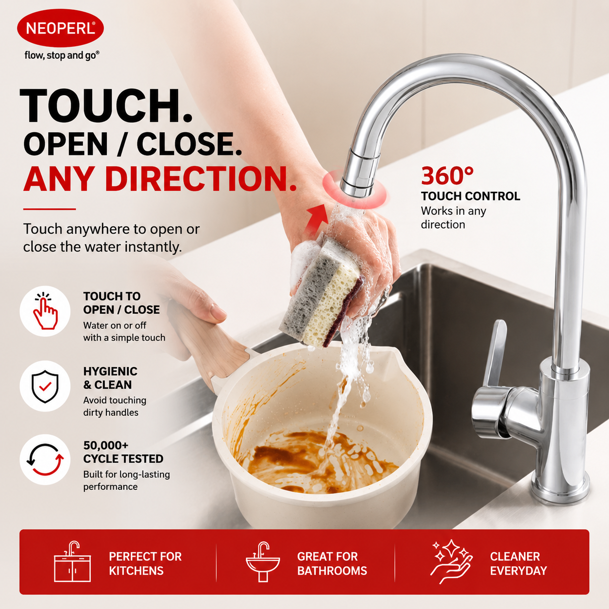 TouchFlow™ Smart Faucet Switch Adapter – One-Touch Water Control